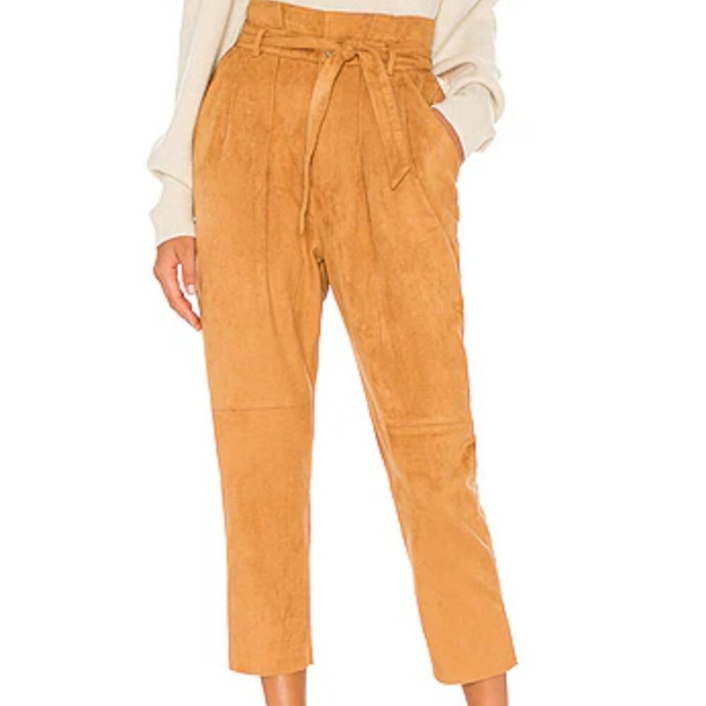 Free People Nightfall Vegan Suede Paperbag Waist Pants SIZE 4
